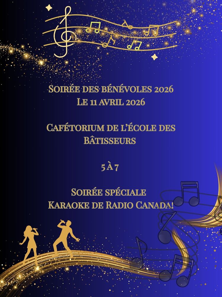 Soirée des bénévoles Le 11 avril 2026 Style 5 à 7 Viens chanter avec nous au Karaoke de Radio Canada